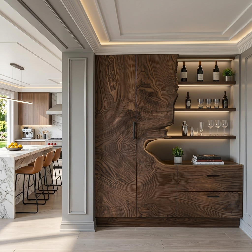 Modern Bar Cabinet With Wine Storage For Dining Room